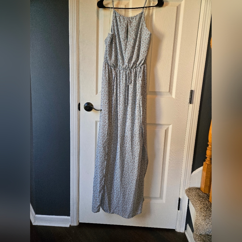 Miami Light Blue Floral Maxi Dress
